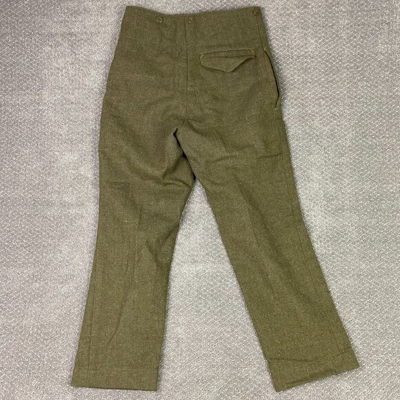 Vintage 50s Canadian Army Wool Field Trousers Pants Men's 31 x 28 Olive Military - Picture 5 of 15
